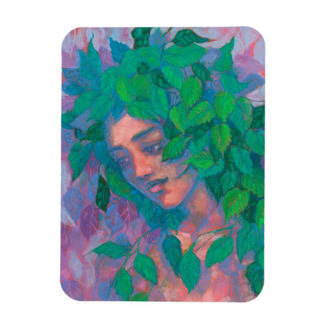 Magnet Flexible Arbre Dryad Spirit Vert Feuilles Surreal Imaginair (Vertical)