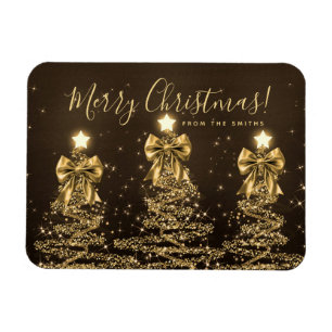 Magnet Flexible Arbres de Noël élégants de vacances en or Salutati