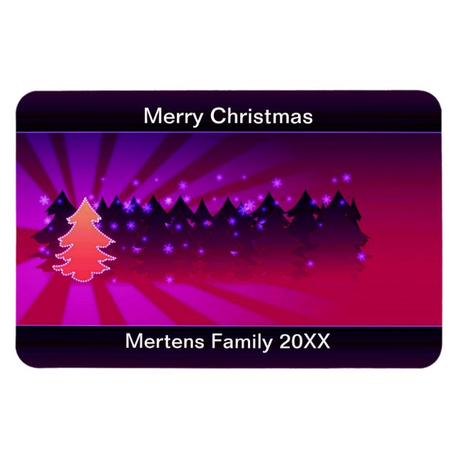 Magnet Flexible Arbres de Noël Nuances de violet vacances Flexible (Horizontal)