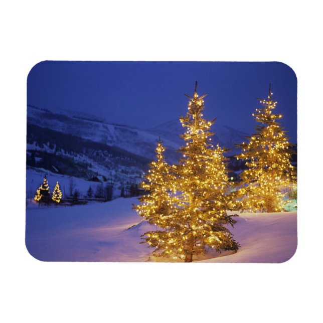Magnet Flexible Arbres de Noël, Park City, Wastch Mountains, (Horizontal)