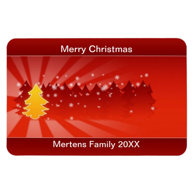 Magnet Flexible Arbres de Noël Shades Jaune Rouge Fête Flexible (Horizontal)
