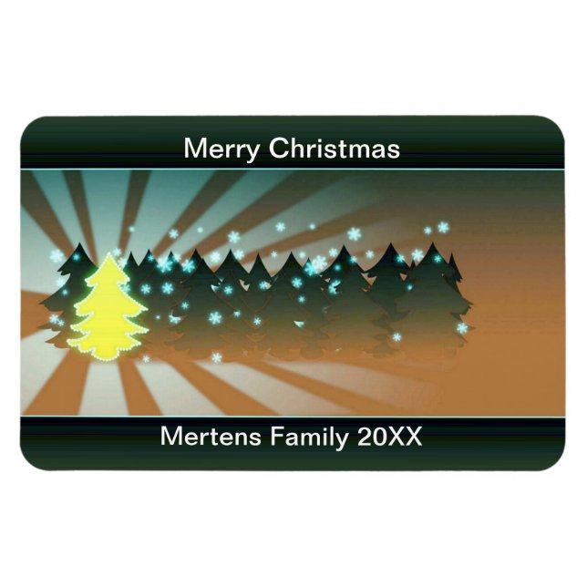 Magnet Flexible Arbres de Noël teintes de vert jaune flexible (Horizontal)