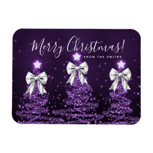 Magnet Flexible Arbres de Noël violets de vacances salutation Arge
