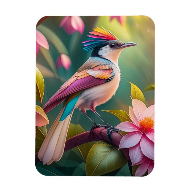 Magnet Flexible Arc en arc-en-ciel Jay Imaginaire Bird (Vertical)
