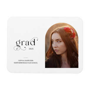 Magnet Flexible Arch Photo Typographie moderne Grad Faire-part