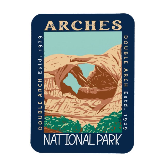 Magnet Flexible Arches Parc National Double Arche Retro Distorsion (Vertical)