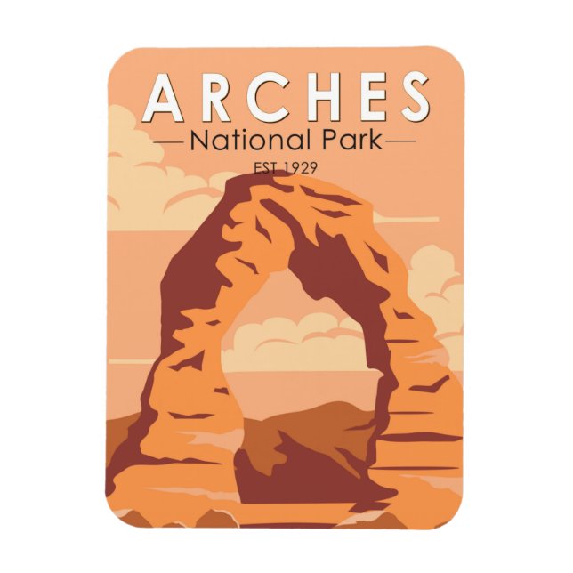 Magnet Flexible Arches Parc National Utah Delicate Arch Art Retro (Vertical)