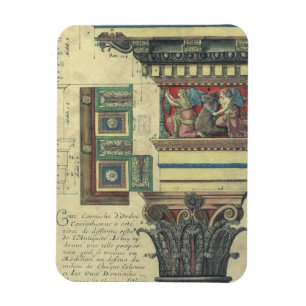 Magnet Flexible Architecture Ancienne, Colonne avec Moulure de Cor