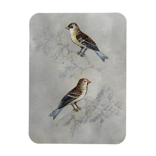 Magnet Flexible Argent | Deux oiseaux (Vertical)