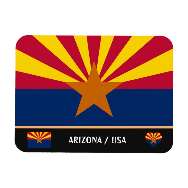 Magnet Flexible Arizona Flag & Arizona State USA /travel America (Horizontal)