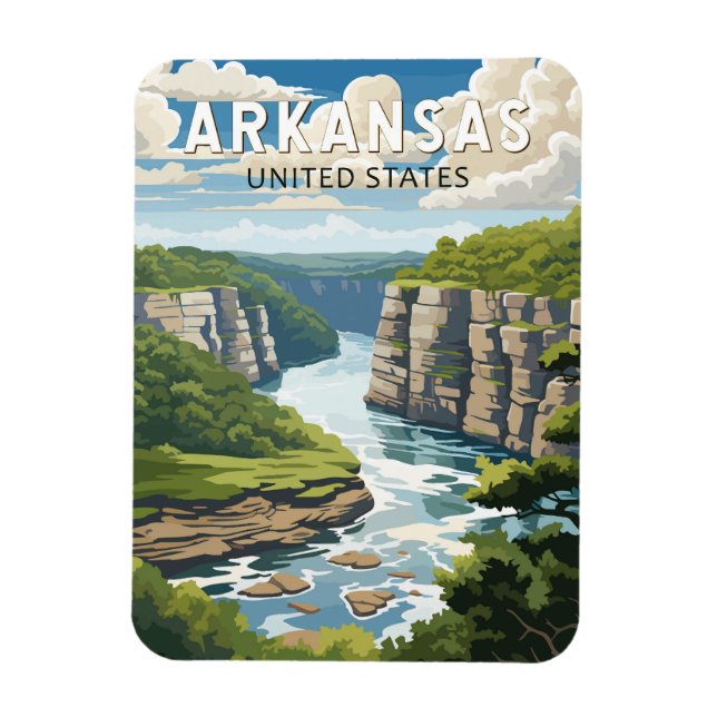Magnet Flexible Arkansas Travel Art Vintage (Vertical)
