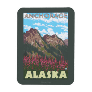 Magnet Flexible Armes à feu et montagnes - Anchorage, Alaska