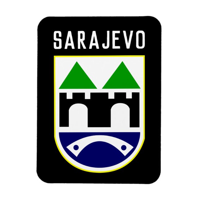 Magnet Flexible Armoiries de Sarajevo, Bosnie-Herzégovine (Vertical)