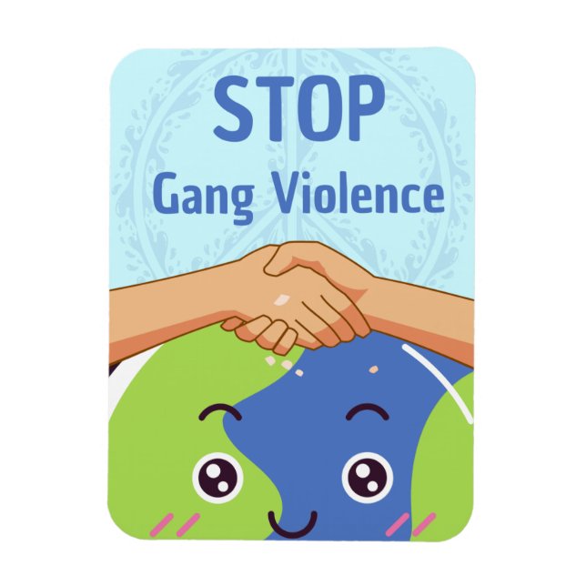 Magnet Flexible Arrêtez la poignée de main de la violence des gang (Vertical)