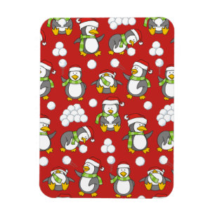Magnet Flexible Arrière - plan de pingouins de Noël