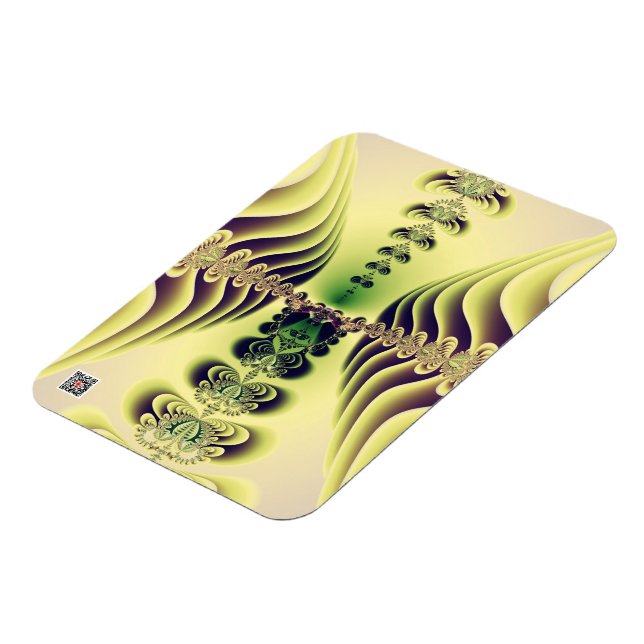 Magnet Flexible Art abstrait de symétrie fractale vert citron (Côté Gauche)