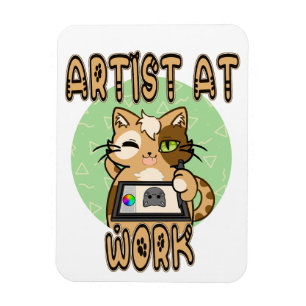 Magnet Flexible Art at work cute cat design