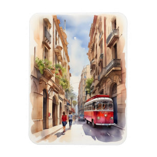 Magnet Flexible Art de l'aquarelle de Barcelone