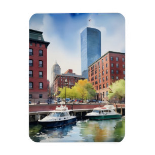 Magnet Flexible Art de l'aquarelle de Boston
