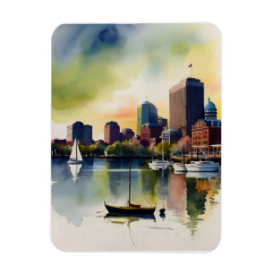 Magnet Flexible Art de l'aquarelle de Boston