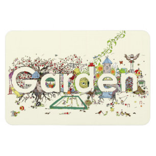 Magnet Flexible Art de mots de jardin typographie mignonne et drôl