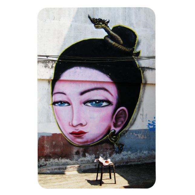 Magnet Flexible Art de rue Lady Lao Graffiti (Vertical)