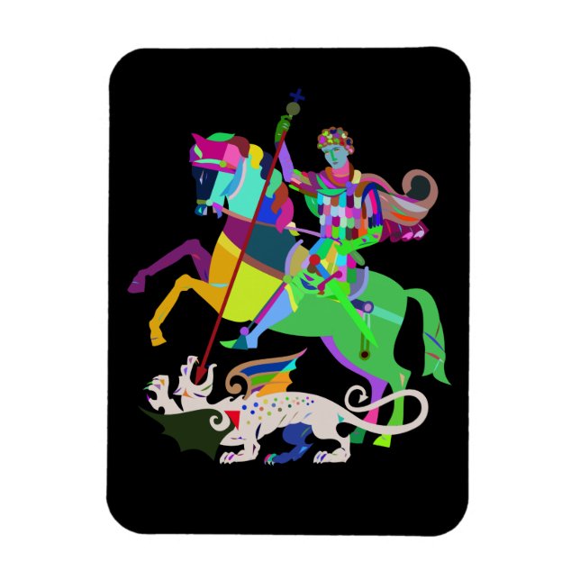 Magnet Flexible Art Déco St George le scinque du dragon (Vertical)