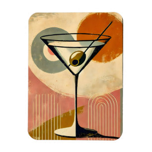 Magnet Flexible Art Martini Minimaliste Moderne du Milieu du Siècl