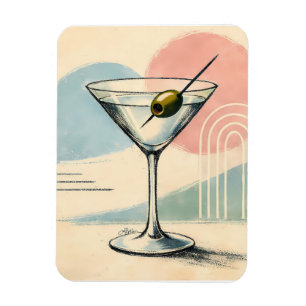 Magnet Flexible Art minimaliste pastel martini moderne du milieu d