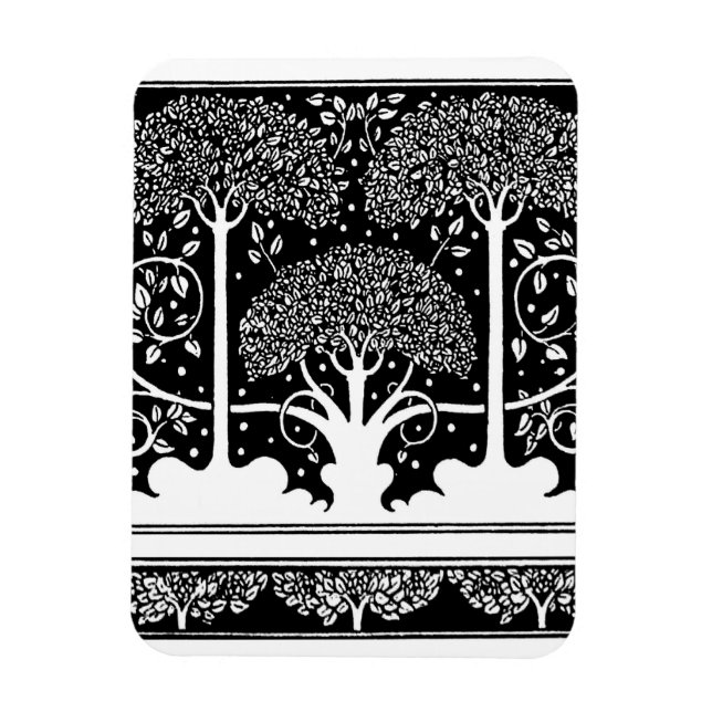 Magnet Flexible Art Nouveau Tree Beardsley Motif (Vertical)