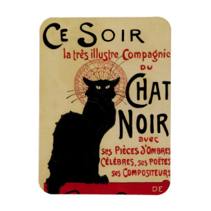 Magnet Flexible Art Nouveau vintage, Ce Soir Conversation Noir Cha