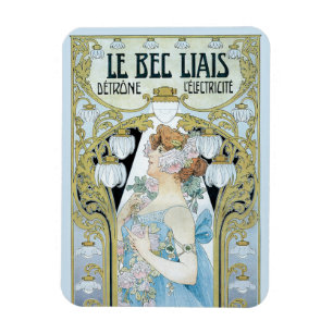 Magnet Flexible Art Nouveau vintage Le Bec Liais, Privat Livemont