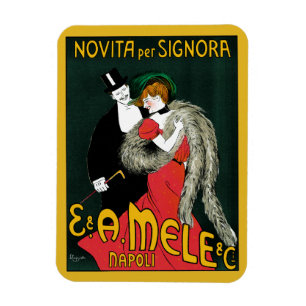 Magnet Flexible Art Nouveau vintage, Mode italienne Amour Romance