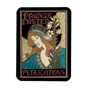 Magnet Flexible Art Nouveau vintage, publications de Pâques de Pra