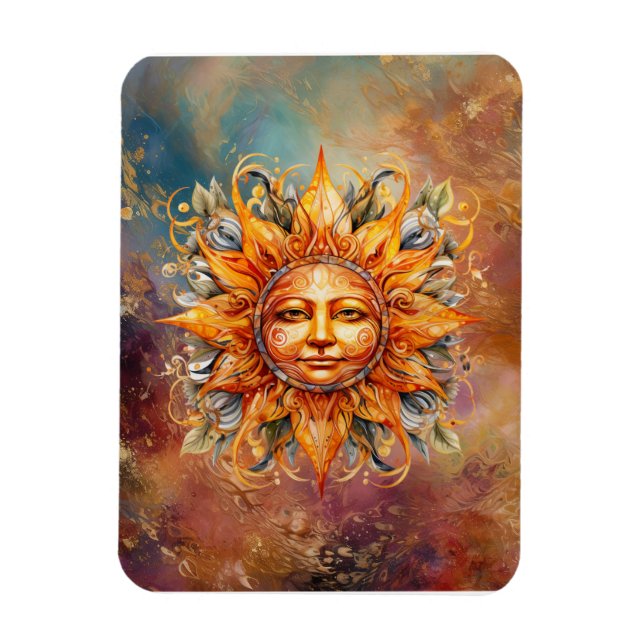 Magnet Flexible Art numérique de face solaire cosmique (Vertical)