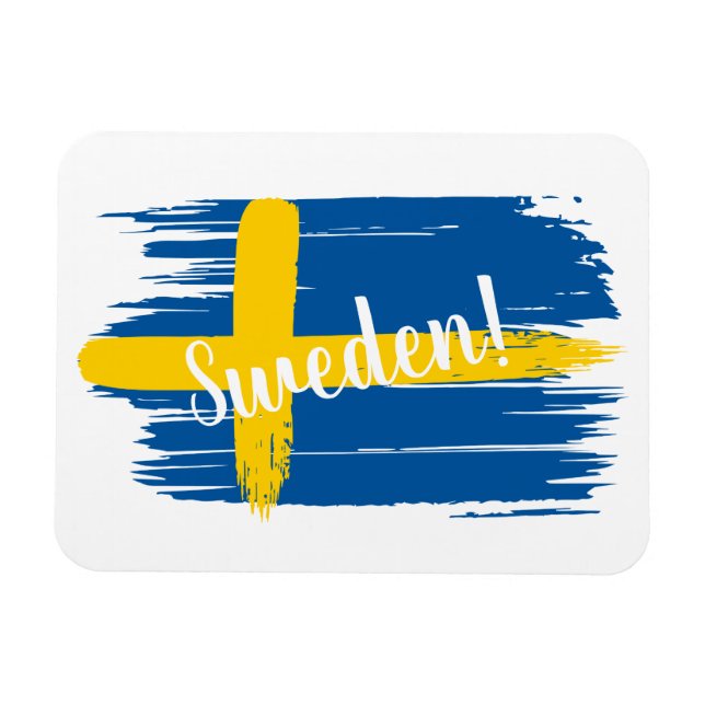 Magnet Flexible Artistic Brushstroke Sweden Flag (Horizontal)