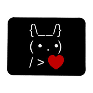 Magnet Flexible ASCII Texte Art Lapin Lapin Donner Coeur