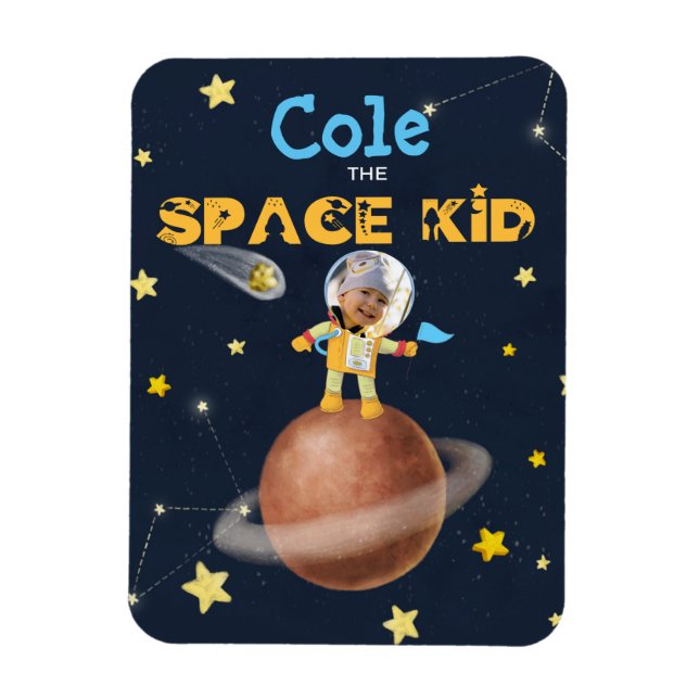 Magnet Flexible 👨 ‍ 🚀 Astronaut thème Espace mignon Personnalisé (Vertical)