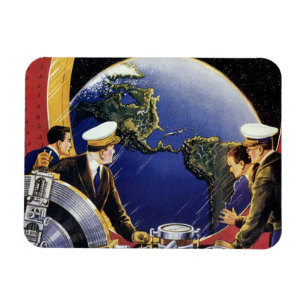 Magnet Flexible Astronautes de la science-fiction vintage en orbit
