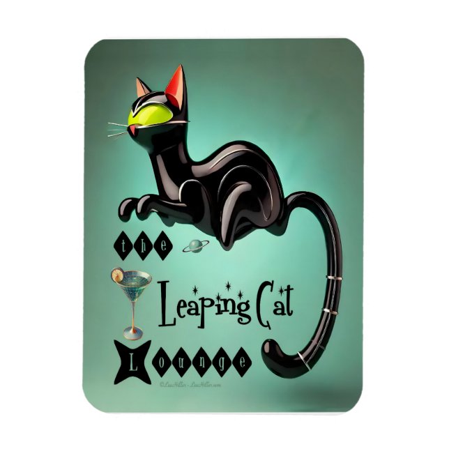 Magnet Flexible Atomique Futuriste Le Leaping Cat Lounge (Vertical)