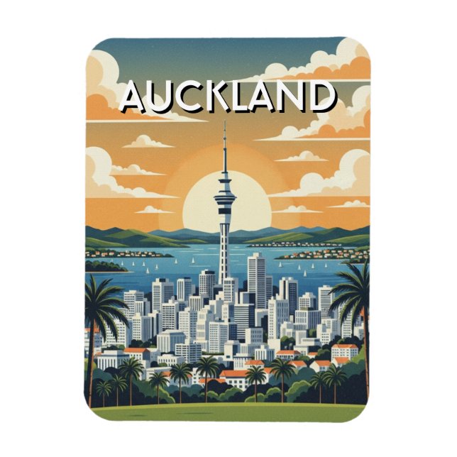 Magnet Flexible Auckland New Zealand Postcard (Vertical)