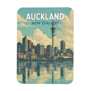 Magnet Flexible Auckland Nouvelle-Zélande Illustration Voyage Art 