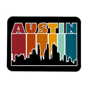 Magnet Flexible Austin Texas Retro Sunset