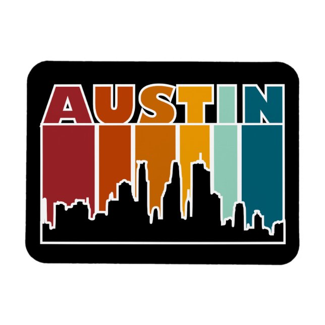 Magnet Flexible Austin Texas Retro Sunset (Horizontal)