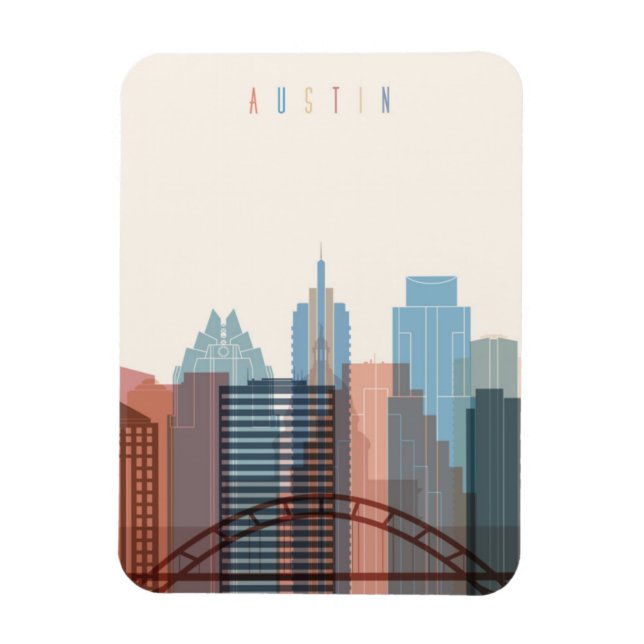 Magnet Flexible Austin, Texas | Ville Skyline (Vertical)