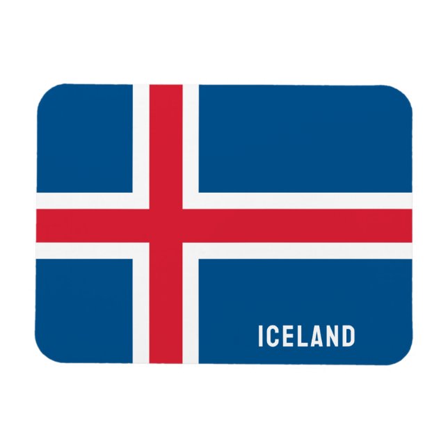 Magnet Flexible Autocollant rectangulaire du drapeau islandais (Horizontal)