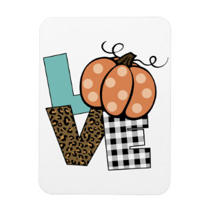 Magnet Flexible Automne Amour Citrouille