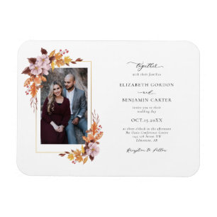 Magnet Flexible Automne Automne Floral Mariage Folio Script Photo