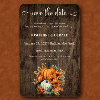 Magnet Flexible Automne Rustique Automne Bois Mariage Sauvez la da