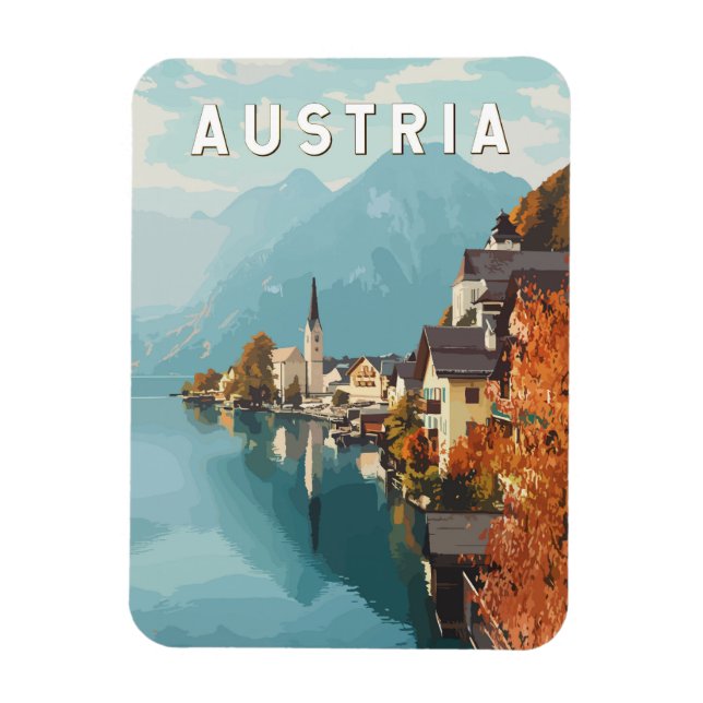 Magnet Flexible Autriche Travel Art Vintage (Vertical)
